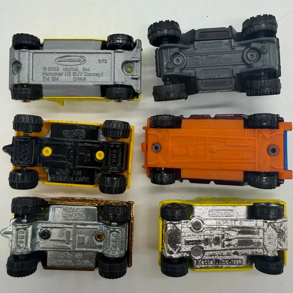 Matchbox Hot Wheels Hummer Humvee Diecast Car Lot 6pc Gold Chrome H2 SUV Used